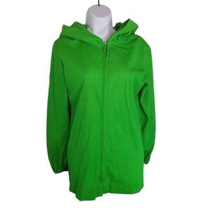 Vtg 60s Lord & Taylor kelly green hooded lightweight jacket